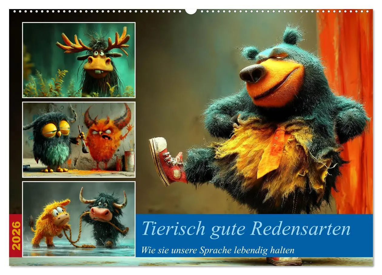 Cover: 9783516421774 | Tierisch gute Redensarten (Wandkalender 2026 DIN A2 quer), CALVENDO...