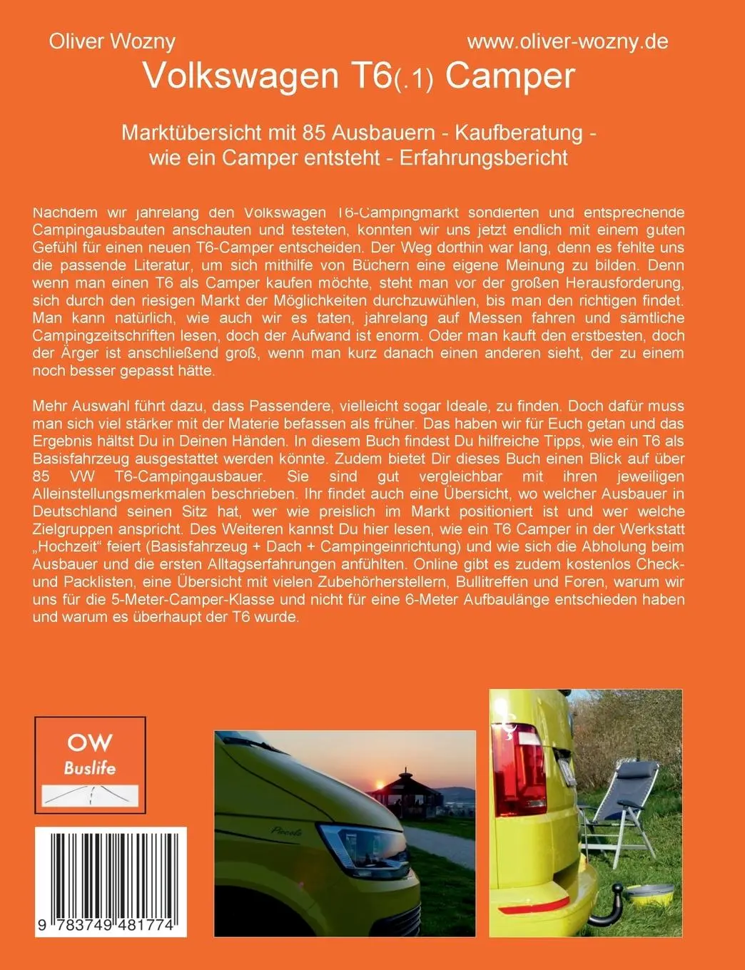 Rückseite: 9783749481774 | Volkswagen T6(.1) Camper Kaufberatung | Oliver Wozny | Taschenbuch