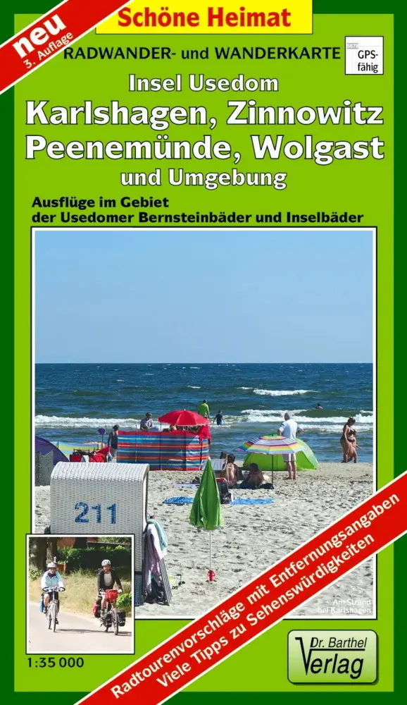 Cover: 9783895911774 | Radwander- und Wanderkarte Insel Usedom, Karlshagen, Zinnowitz,...