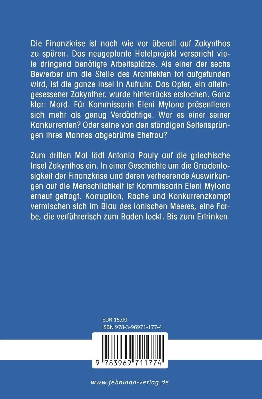 Rückseite: 9783969711774 | Lügenblau | Kommissarin Mylona und die lieben Konkurrenten | Pauly