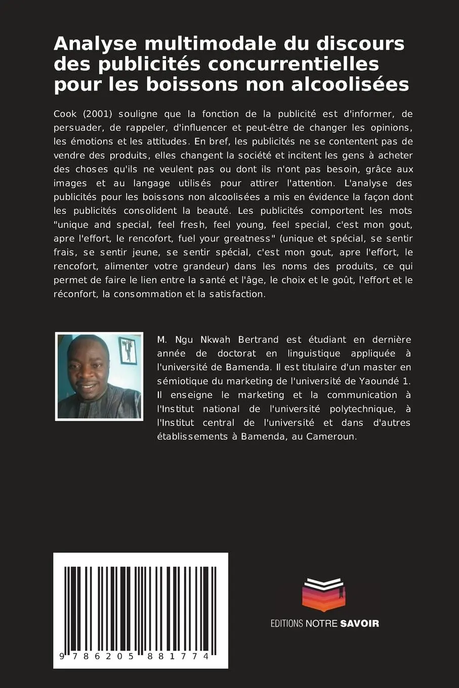 Rückseite: 9786205881774 | Analyse multimodale du discours des publicités concurrentielles...