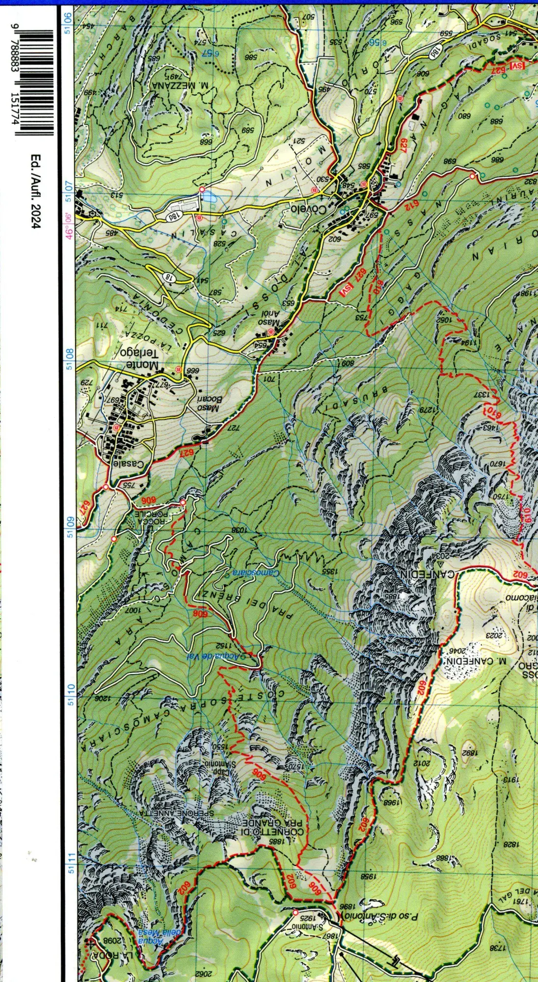 Bild: 9788883151774 | Tabacco Wandern Dolomiti Brenta 1:25000 | Tabacco Wanderkarte 1:25000