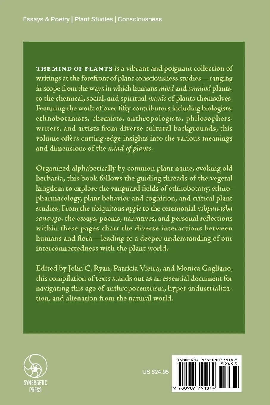 Rückseite: 9780907791874 | The Mind of Plants | Narratives of Vegetal Intelligence | Ryan (u. a.)