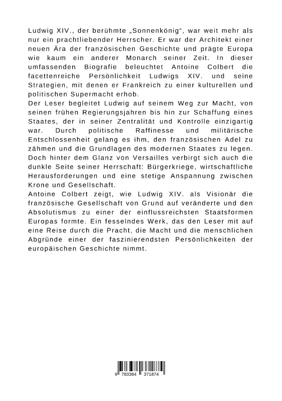 Bild: 9783384371874 | Ludwig XIV.: König, Krieger und Visionär | Antoine Colbert | Buch