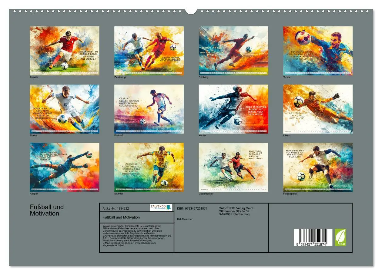 Bild: 9783457251874 | Fußball und Motivation (hochwertiger Premium Wandkalender 2026 DIN...