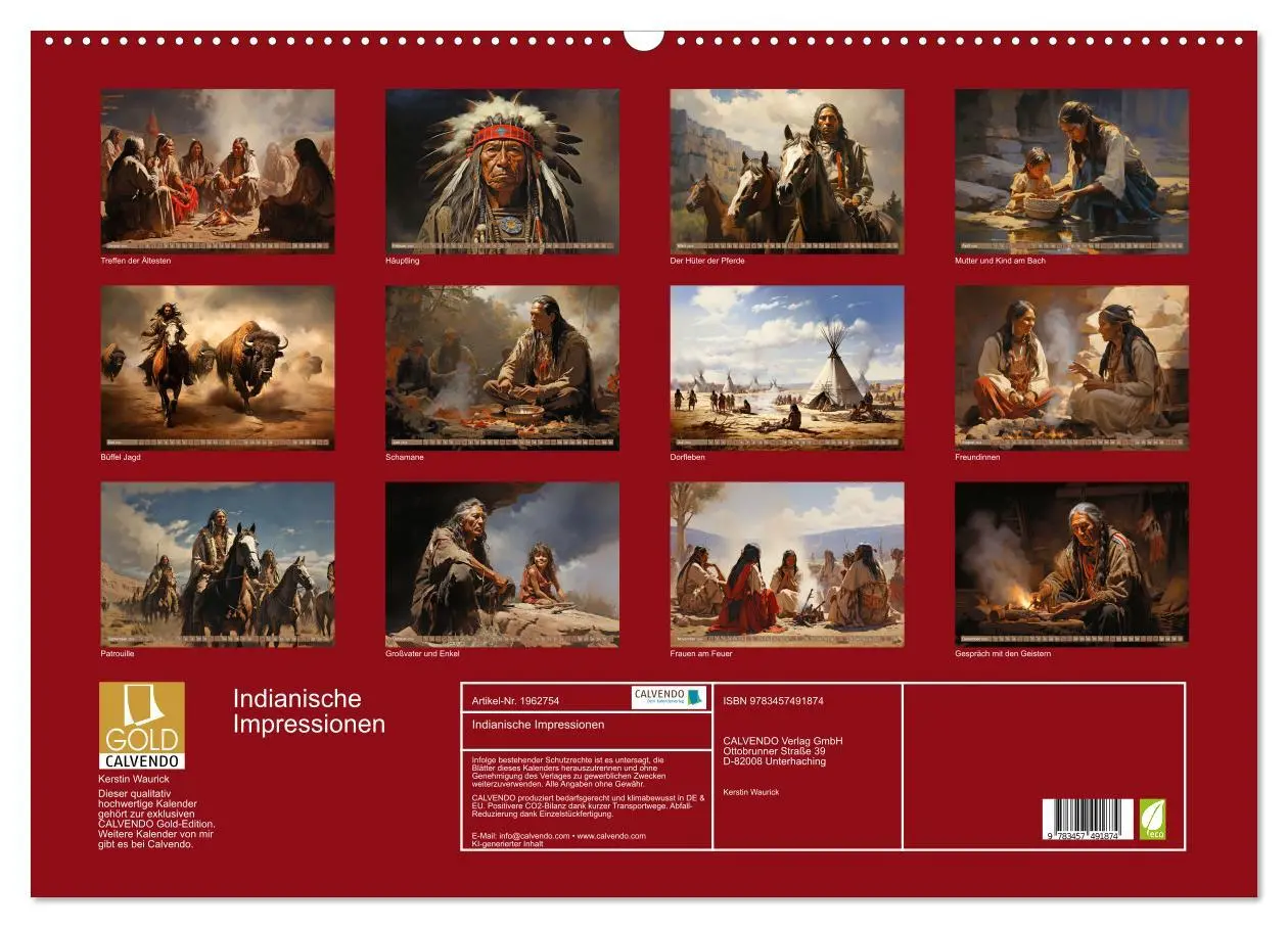 Bild: 9783457491874 | Indianische Impressionen (Wandkalender 2026 DIN A2 quer), CALVENDO...