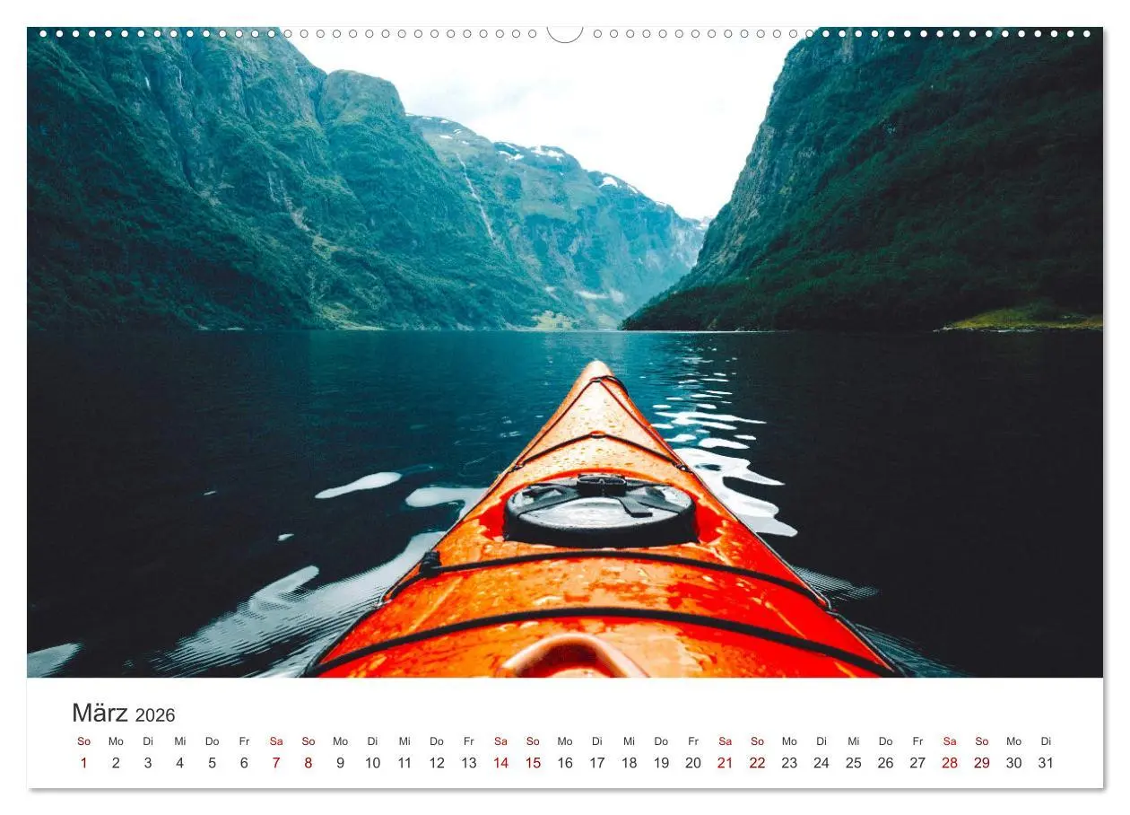 Bild: 9783457561874 | Kajak - Ruhige Gewässer (Wandkalender 2026 DIN A2 quer), CALVENDO...
