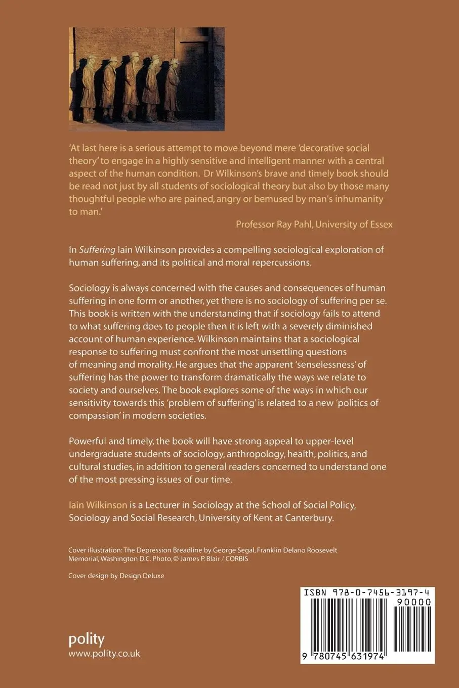 Rückseite: 9780745631974 | Suffering | A Sociological Introduction | Iain Wilkinson | Taschenbuch