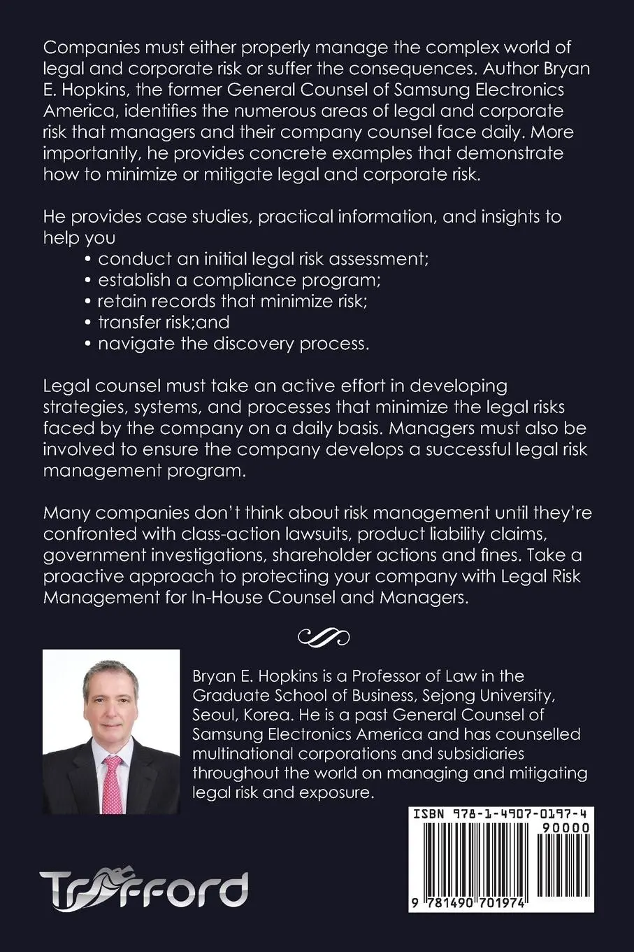 Rückseite: 9781490701974 | Legal Risk Management for In-House Counsel and Managers | Hopkins