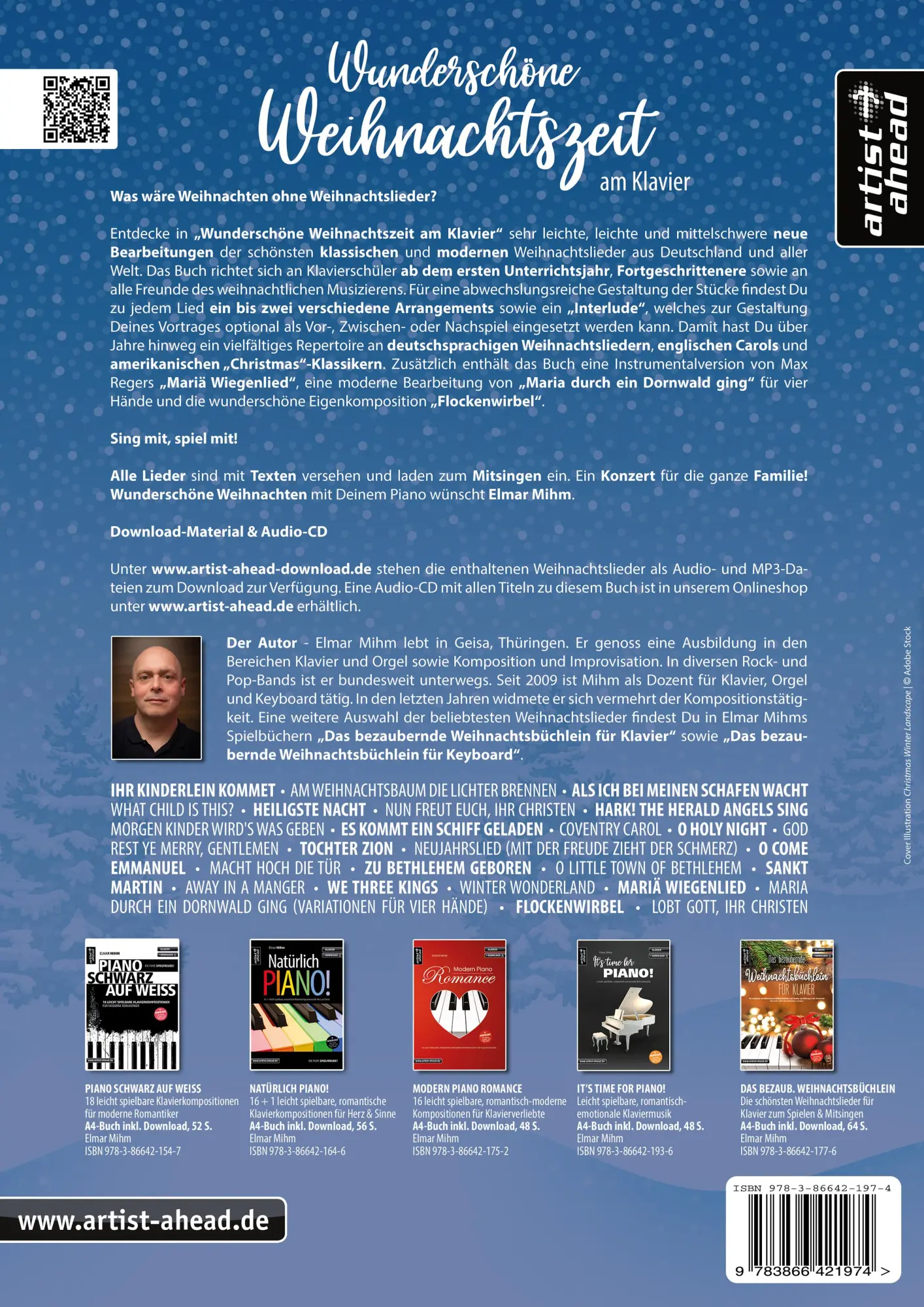 Rückseite: 9783866421974 | Wunderschöne Weihnachtszeit am Klavier | Elmar Mihm | Broschüre | 2022
