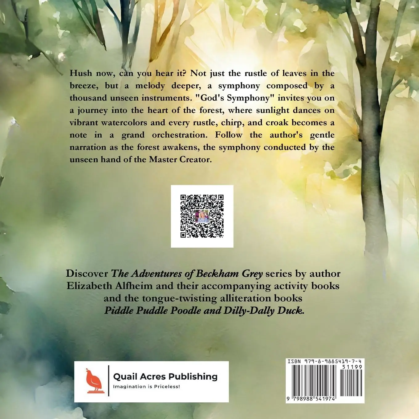 Rückseite: 9798988541974 | God's Smphony | Elizabeth M Alfheim | Taschenbuch | Englisch | 2024