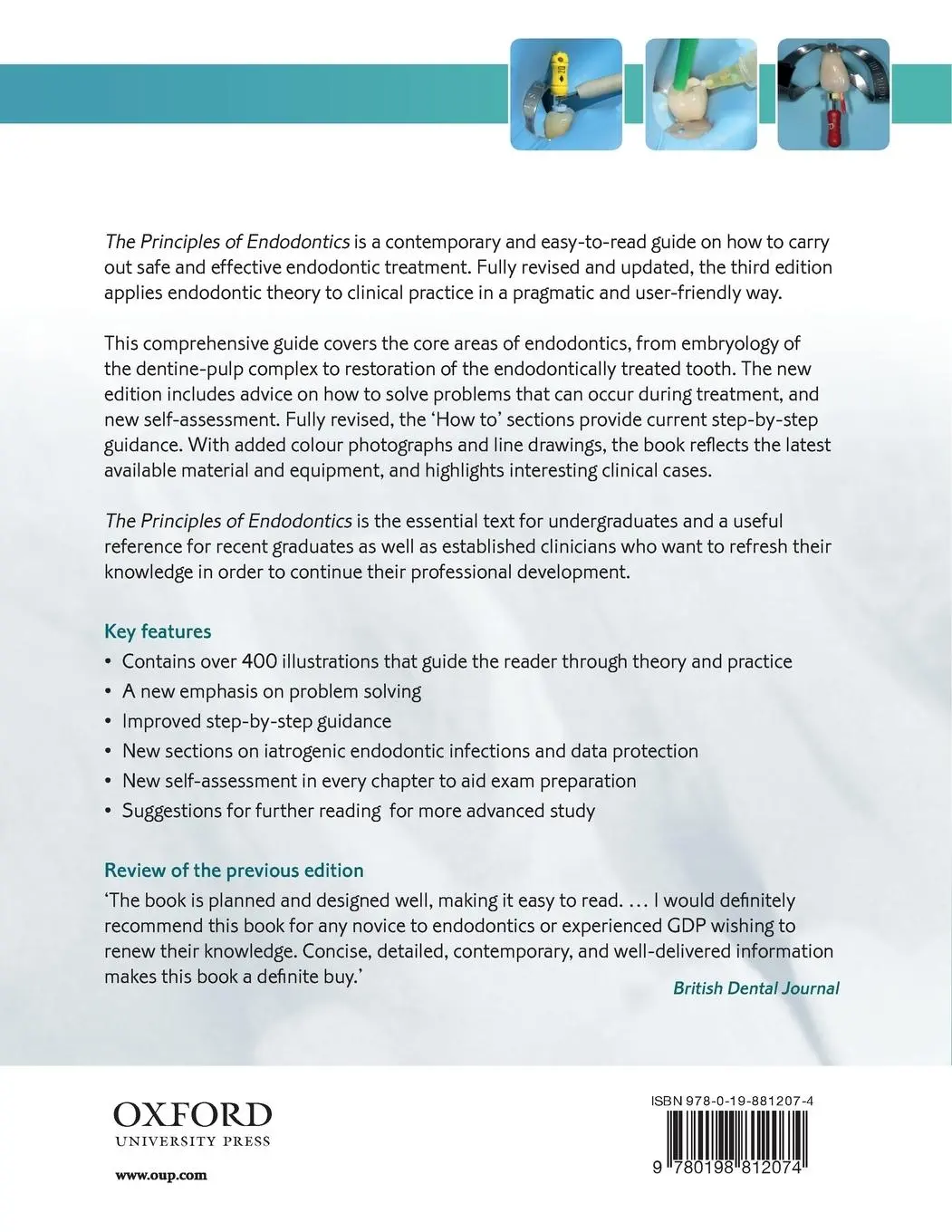 Rückseite: 9780198812074 | The Principles of Endodontics | Justin J. Barnes (u. a.) | Taschenbuch