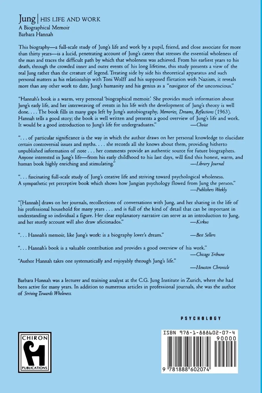 Rückseite: 9781888602074 | Jung | His Life and Work, a Biographical Memoir | Barbara Hannah