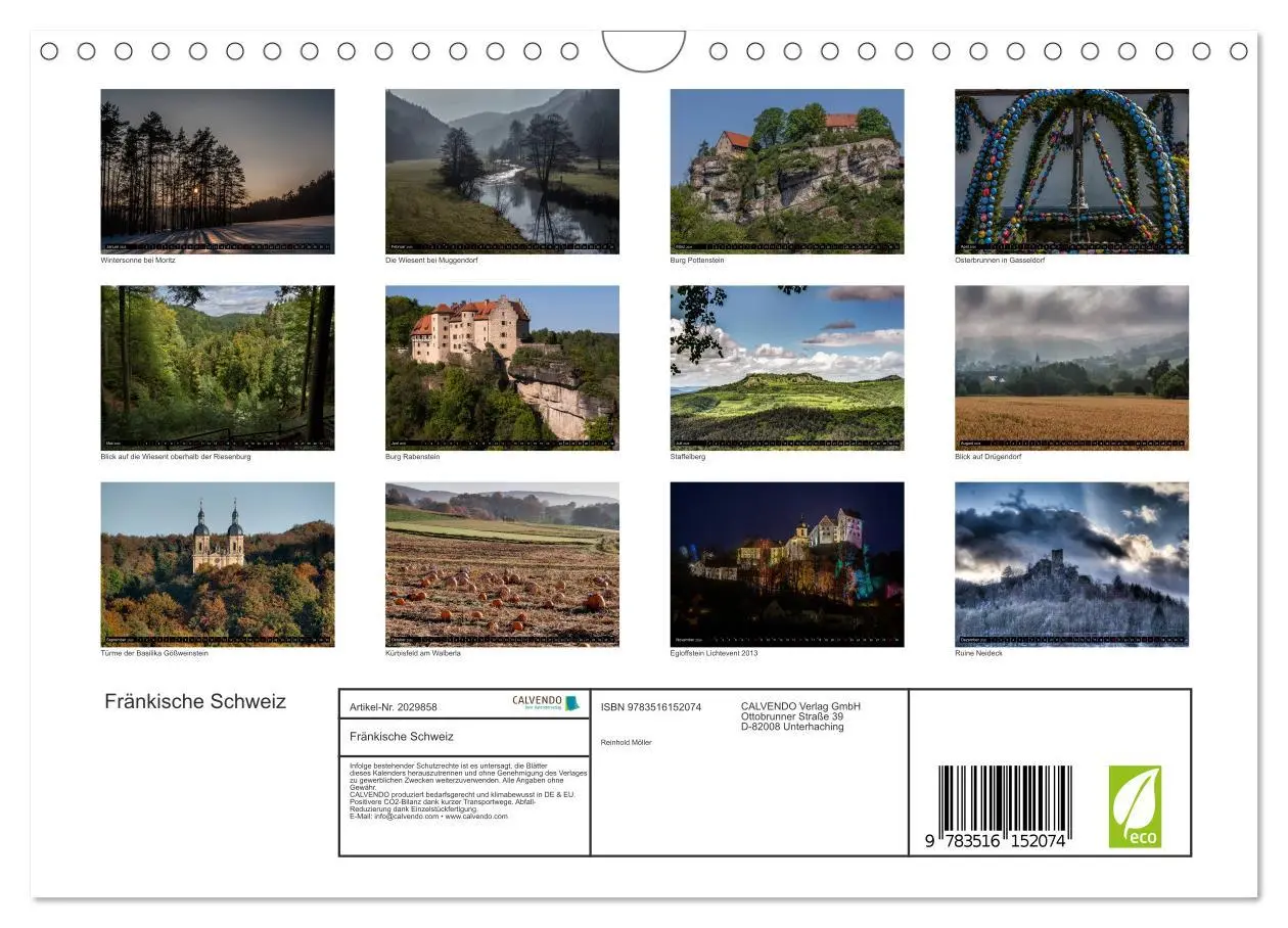 Bild: 9783516152074 | Fränkische Schweiz (Wandkalender 2026 DIN A4 quer), CALVENDO...