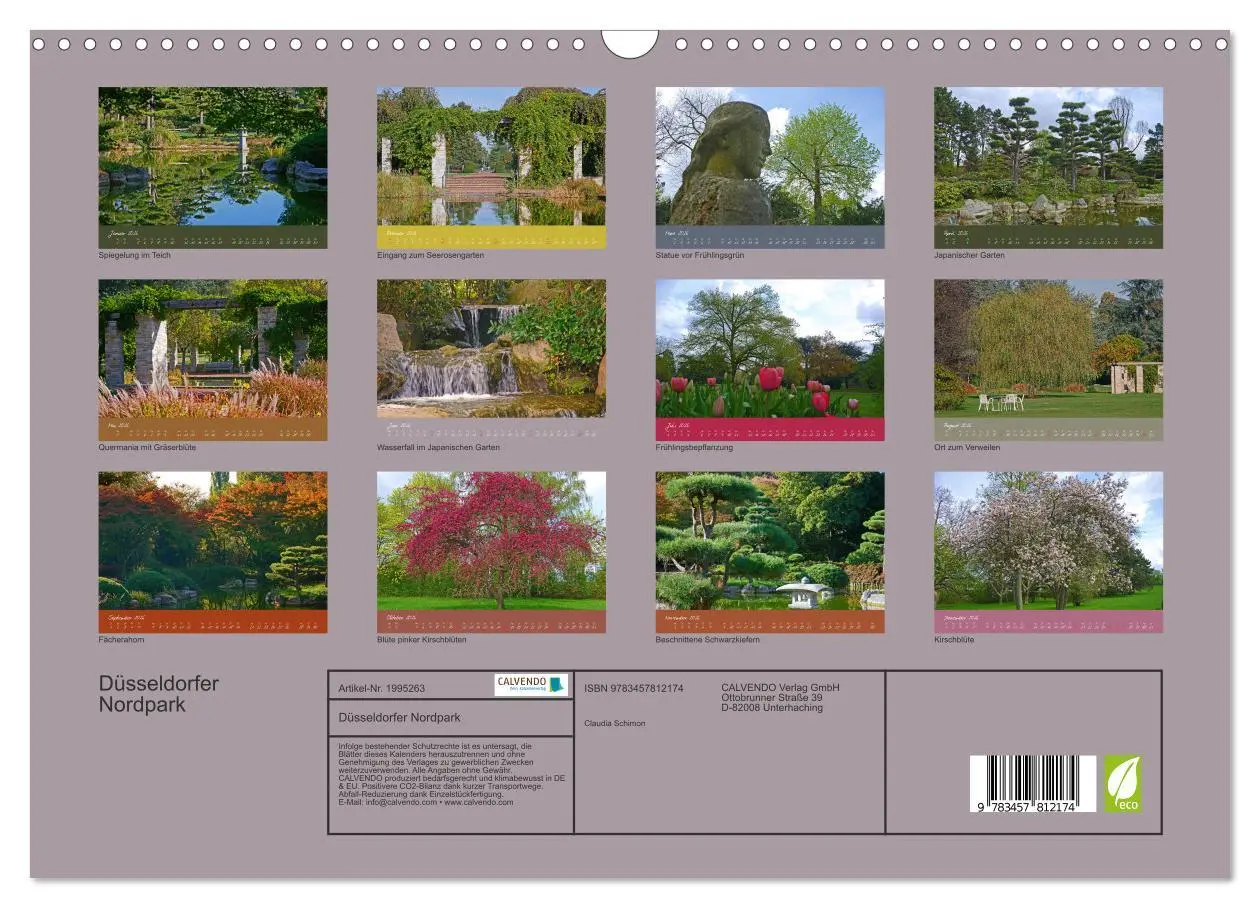 Bild: 9783457812174 | Düsseldorfer Nordpark (Wandkalender 2026 DIN A3 quer), CALVENDO...