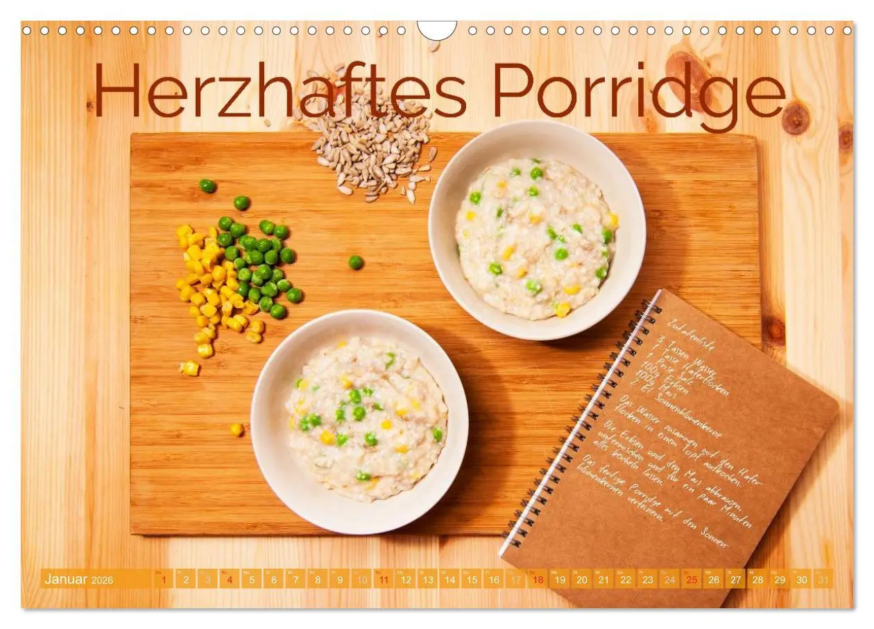 Bild: 9783457982174 | Einfache vegane Rezepte (Wandkalender 2026 DIN A3 quer), CALVENDO...
