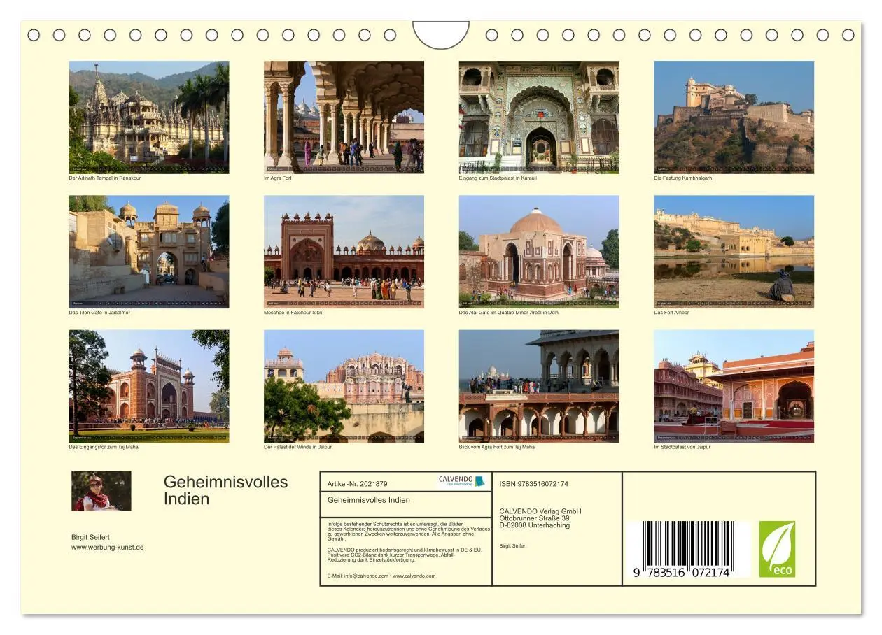 Bild: 9783516072174 | Geheimnisvolles Indien (Wandkalender 2026 DIN A4 quer), CALVENDO...