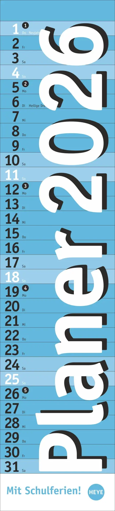 Cover: 9783756412174 | Langplaner, hellblau 2026 | Kalender | Bürokalender Heye | 13 S.