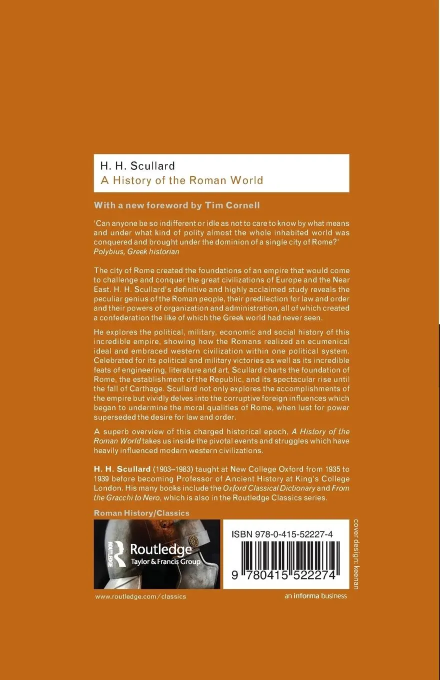 Rückseite: 9780415522274 | A History of the Roman World | 753 to 146 BC | H. H. Scullard | Buch