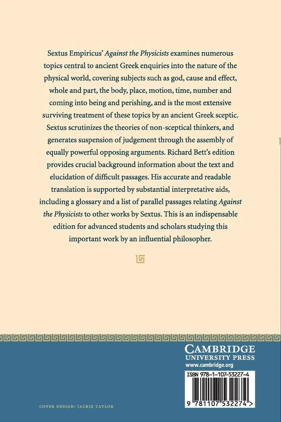 Rückseite: 9781107532274 | Sextus Empiricus | Richard Bett | Taschenbuch | Englisch | 2015