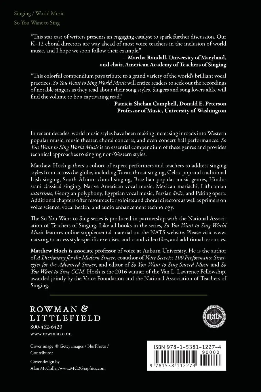 Rückseite: 9781538112274 | So You Want to Sing World Music | A Guide for Performers | Hoch | Buch