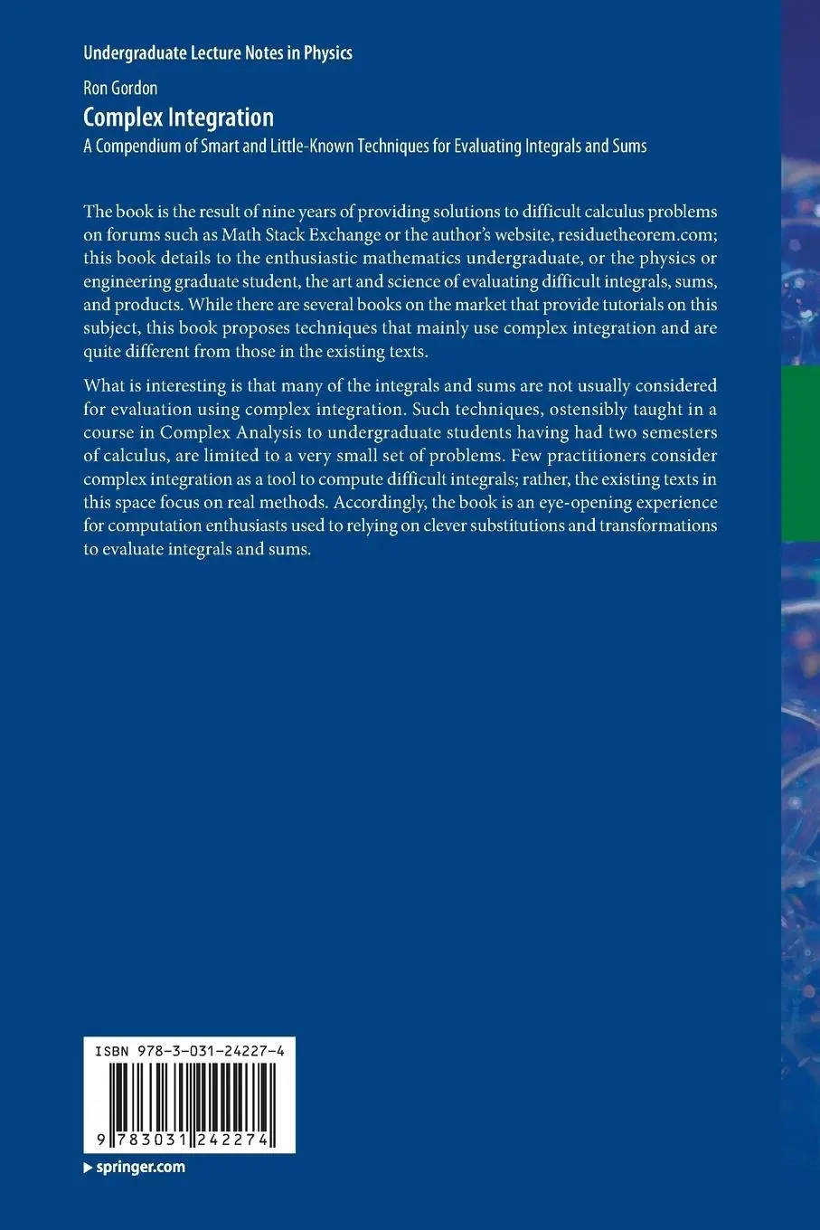 Rückseite: 9783031242274 | Complex Integration | Ron Gordon | Taschenbuch | xviii | Englisch