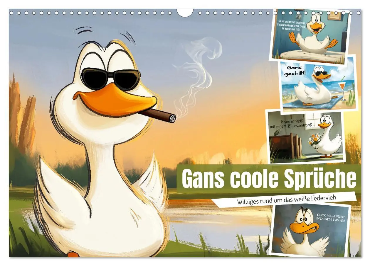 Cover: 9783457352274 | Gans coole Sprüche (Wandkalender 2026 DIN A3 quer), CALVENDO...