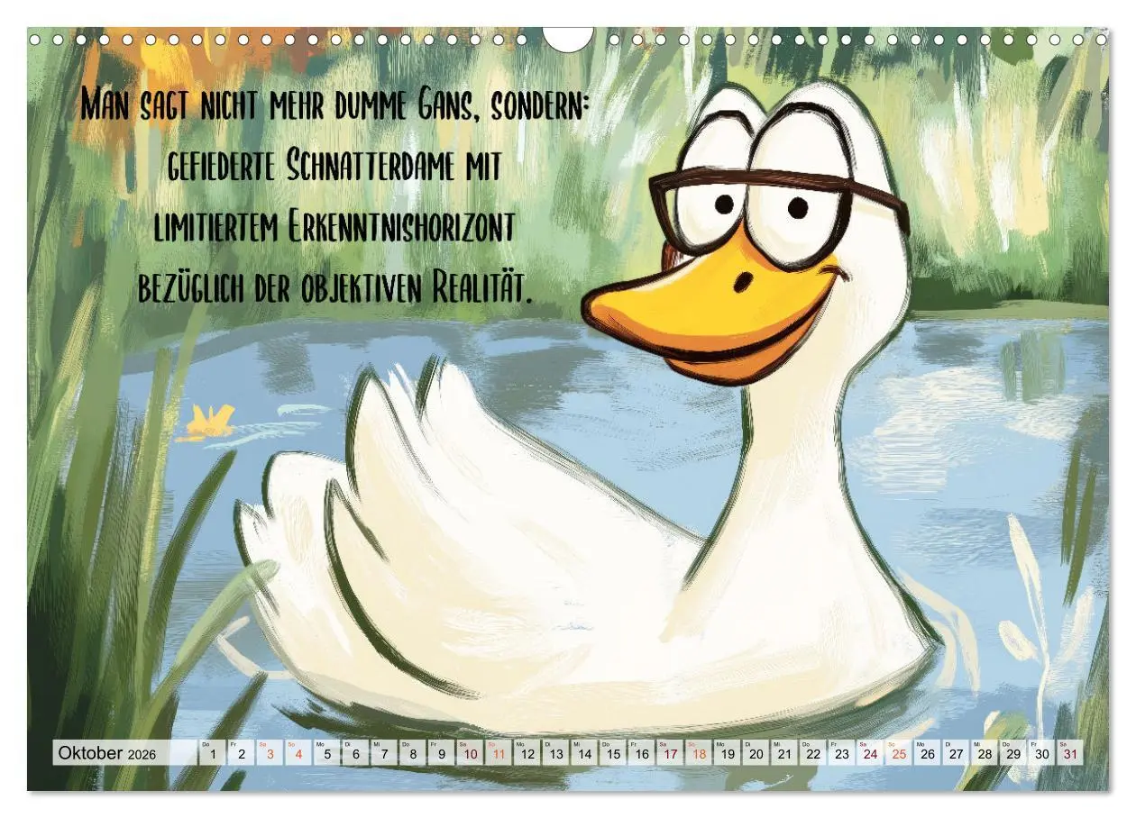 Bild: 9783457352274 | Gans coole Sprüche (Wandkalender 2026 DIN A3 quer), CALVENDO...