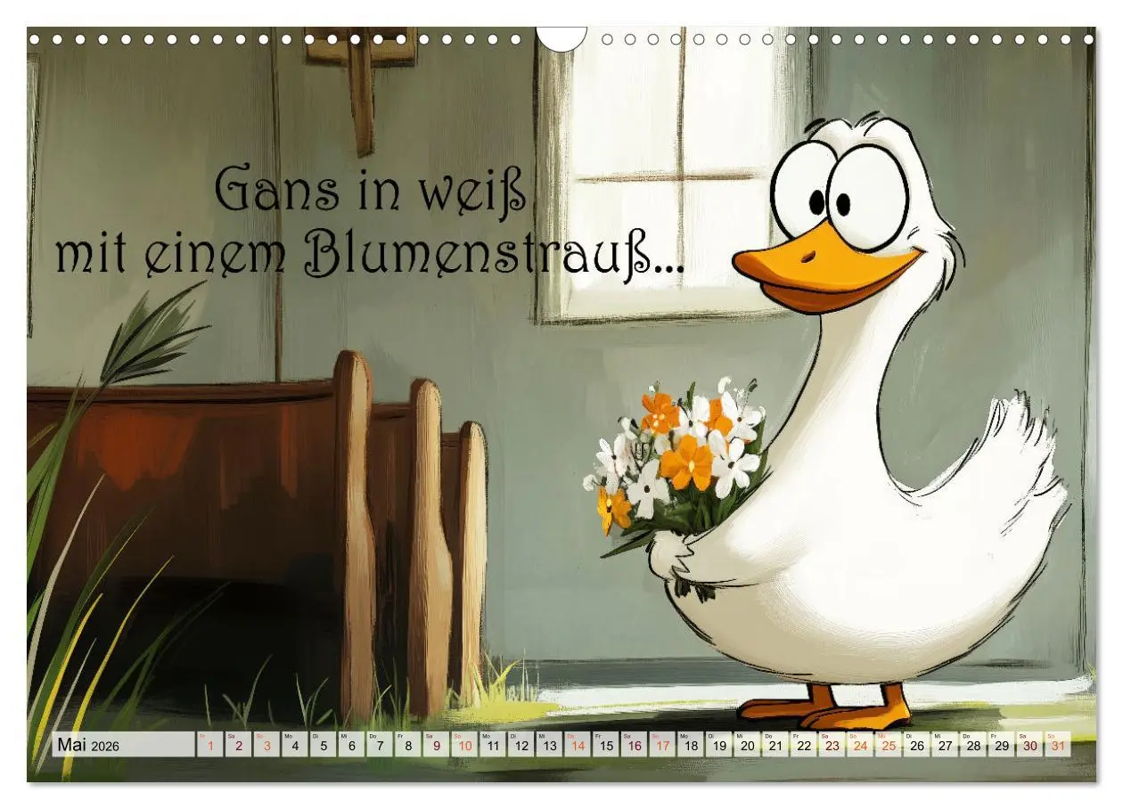 Bild: 9783457352274 | Gans coole Sprüche (Wandkalender 2026 DIN A3 quer), CALVENDO...