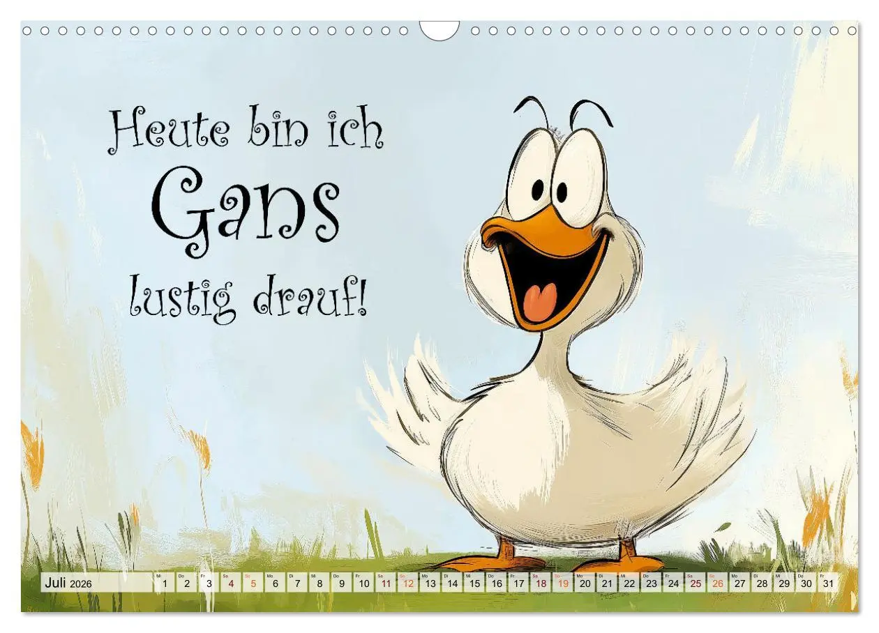 Bild: 9783457352274 | Gans coole Sprüche (Wandkalender 2026 DIN A3 quer), CALVENDO...