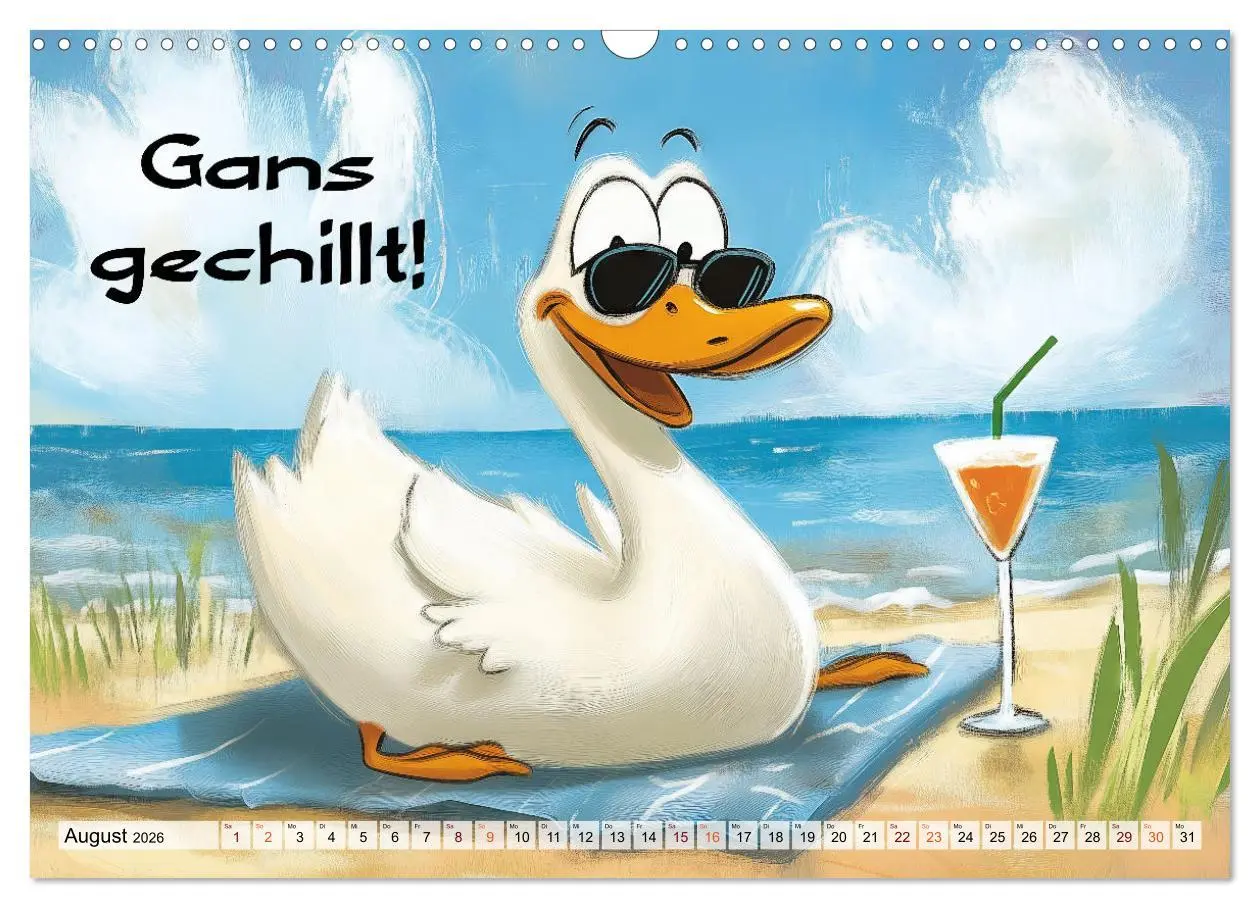 Bild: 9783457352274 | Gans coole Sprüche (Wandkalender 2026 DIN A3 quer), CALVENDO...