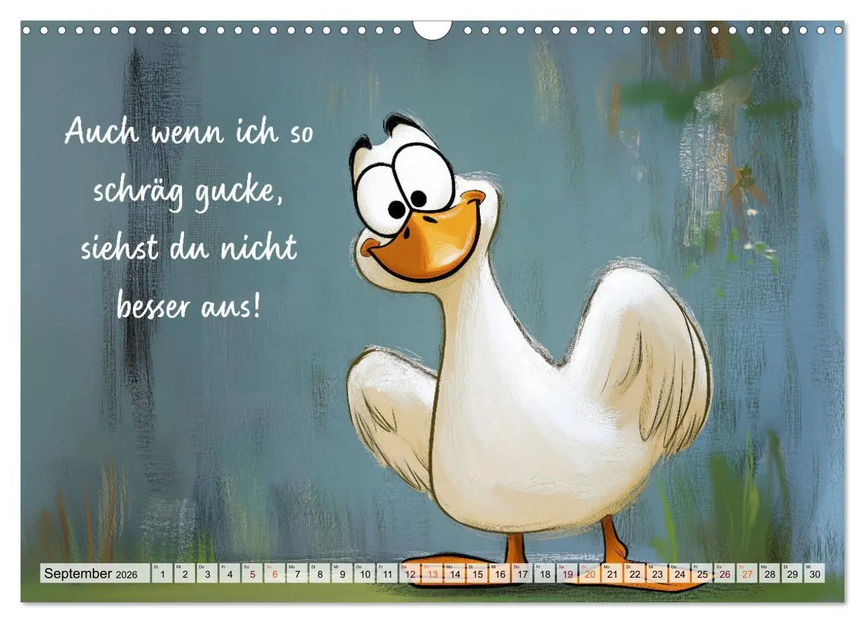 Bild: 9783457352274 | Gans coole Sprüche (Wandkalender 2026 DIN A3 quer), CALVENDO...