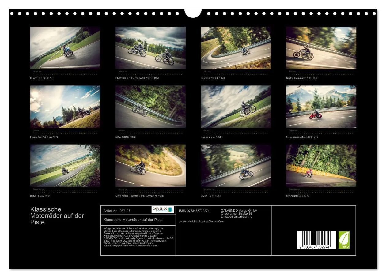 Bild: 9783457732274 | Klassische Motorräder auf der Piste (Wandkalender 2026 DIN A3...
