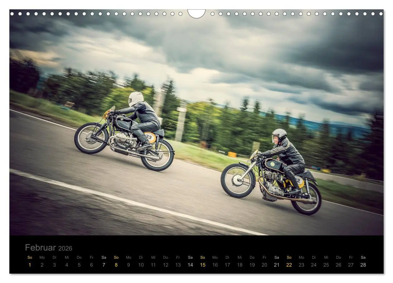 Bild: 9783457732274 | Klassische Motorräder auf der Piste (Wandkalender 2026 DIN A3...
