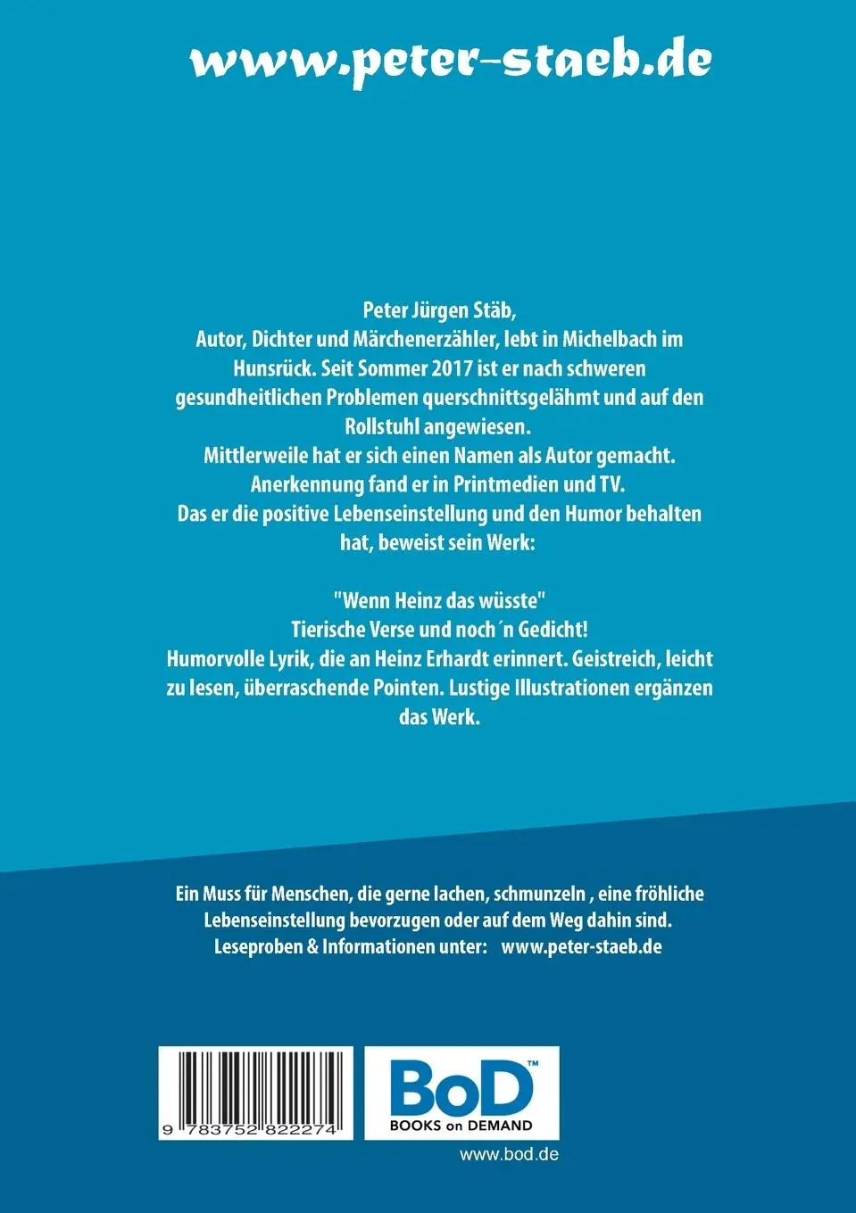 Rückseite: 9783752822274 | Wenn Heinz das wüsste | Tierisches und noch´n Gedicht | Stäb | Buch