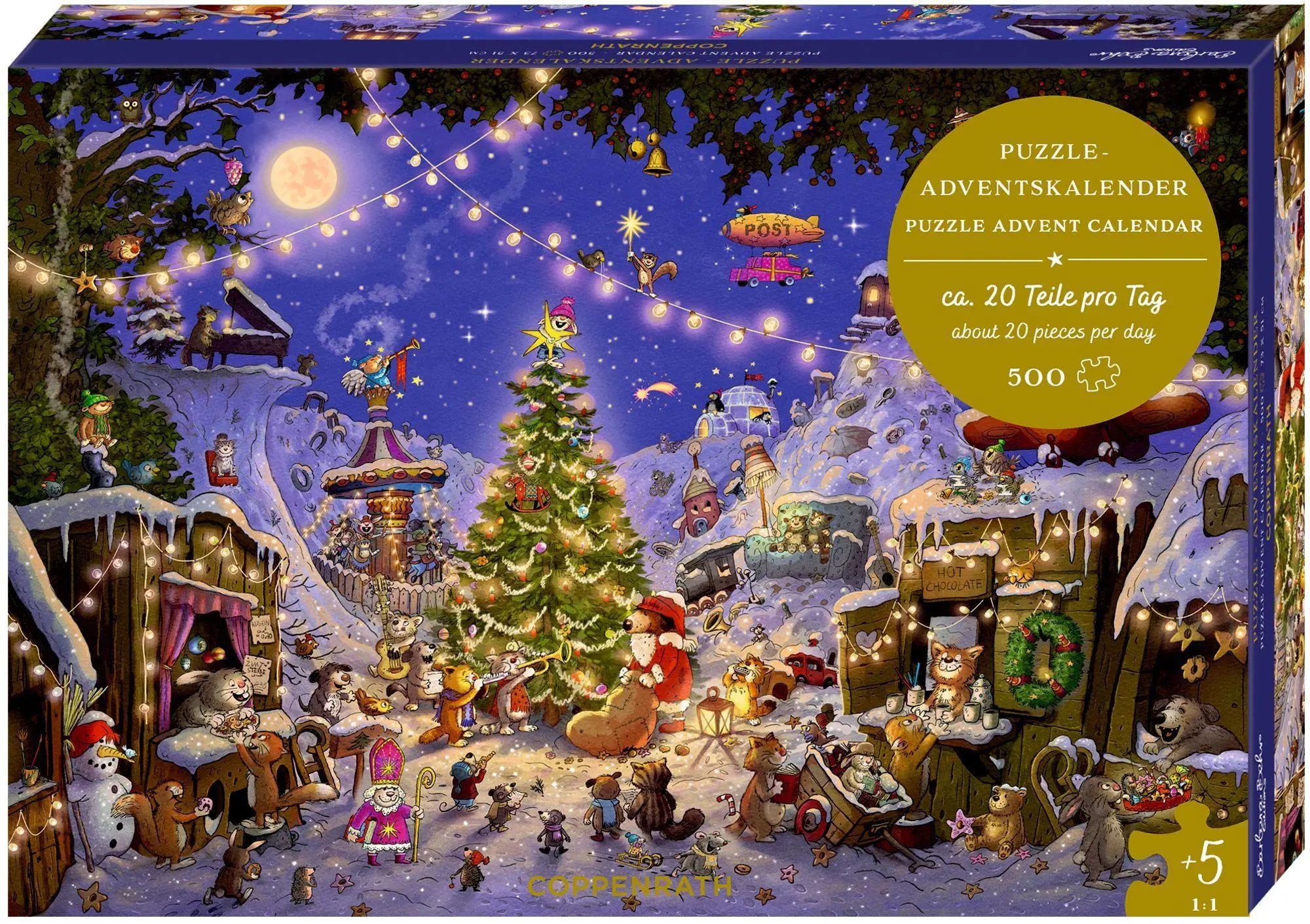 Cover: 4050003972374 | Puzzle-Adventskalender - Weihnachtsmarkt der Tiere | Walter Kössler