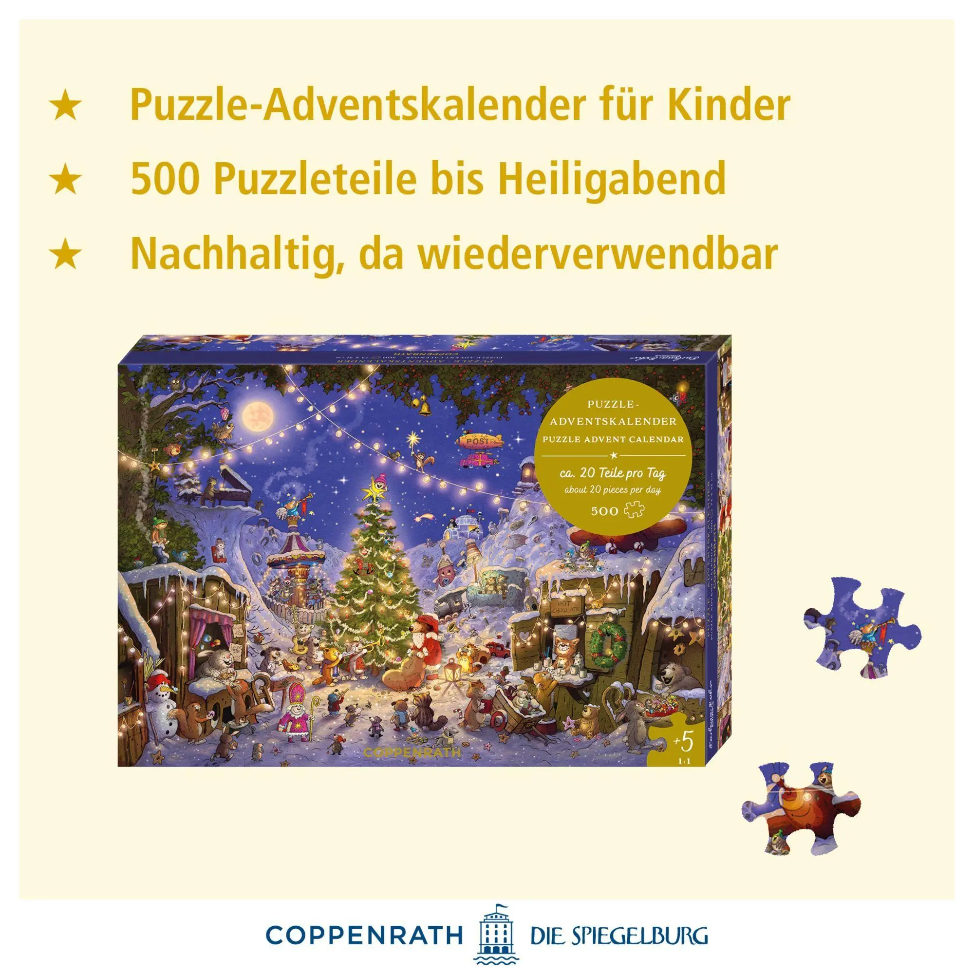Bild: 4050003972374 | Puzzle-Adventskalender - Weihnachtsmarkt der Tiere | Walter Kössler