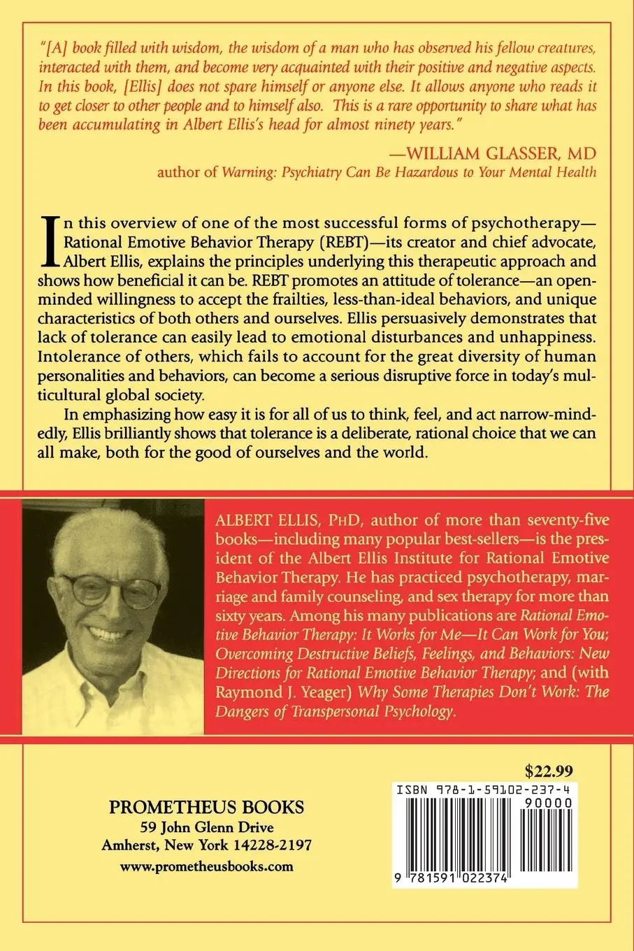 Rückseite: 9781591022374 | The Road To Tolerance | Albert Ellis | Taschenbuch | Englisch | 2004