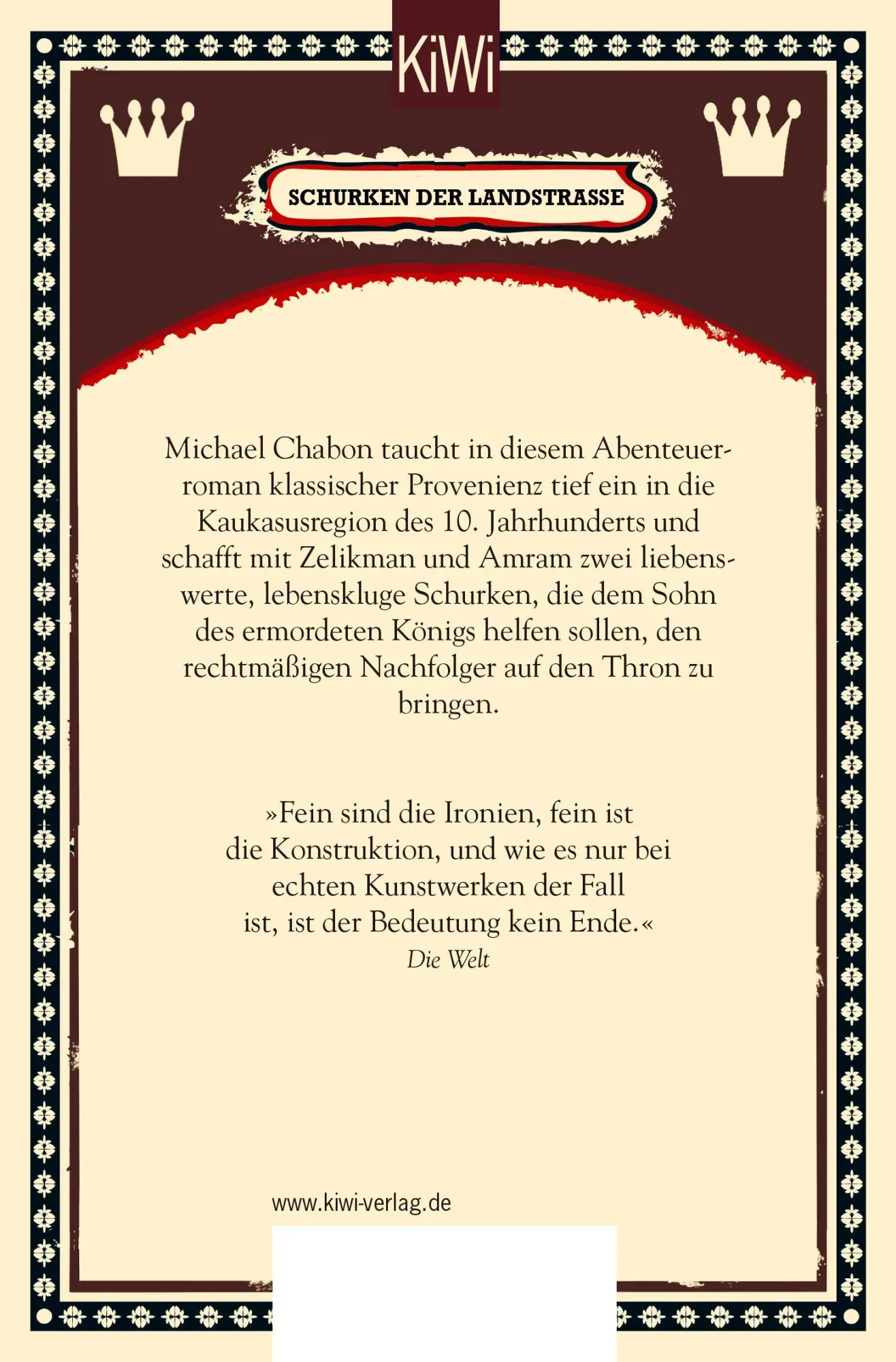 Rückseite: 9783462052374 | Schurken der Landstraße | Eine Abenteuergeschichte | Michael Chabon
