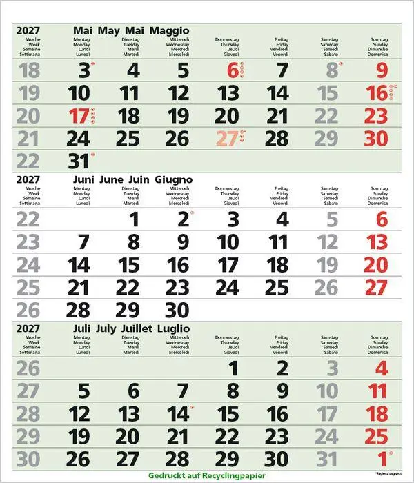 Bild: 9783819302374 | 3-Monats-Planer Comfort Recyclingpapier 2027 | Verlag Korsch | 12 S.