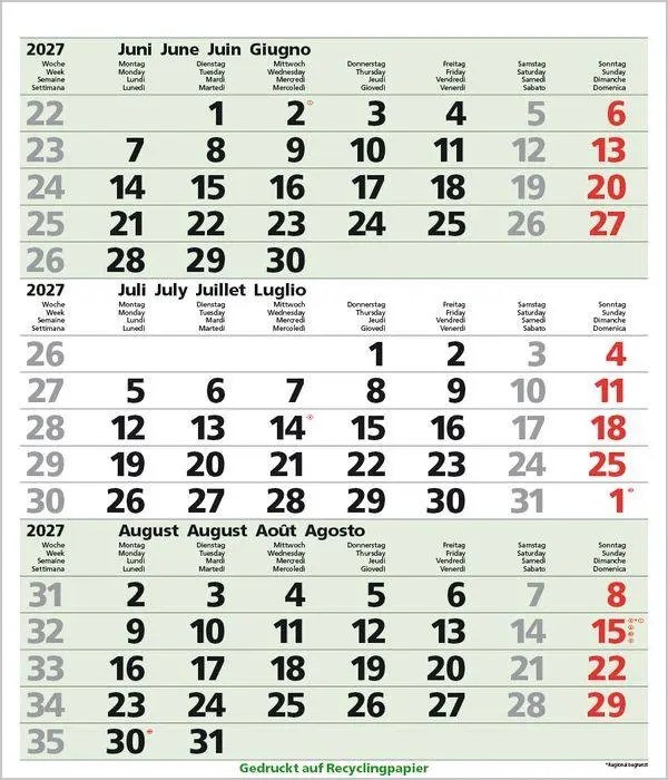 Bild: 9783819302374 | 3-Monats-Planer Comfort Recyclingpapier 2027 | Verlag Korsch | 12 S.
