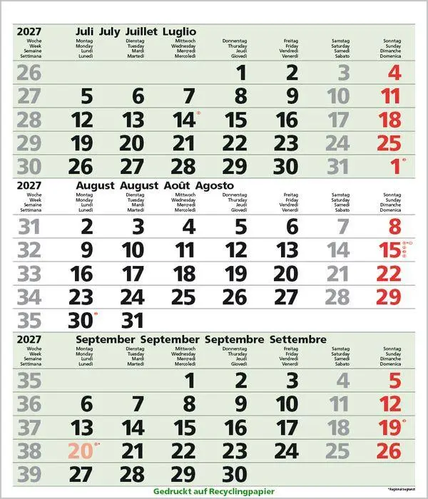 Bild: 9783819302374 | 3-Monats-Planer Comfort Recyclingpapier 2027 | Verlag Korsch | 12 S.