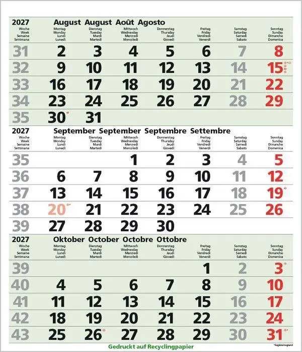 Bild: 9783819302374 | 3-Monats-Planer Comfort Recyclingpapier 2027 | Verlag Korsch | 12 S.