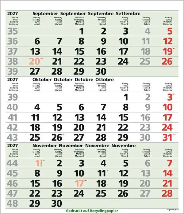 Bild: 9783819302374 | 3-Monats-Planer Comfort Recyclingpapier 2027 | Verlag Korsch | 12 S.