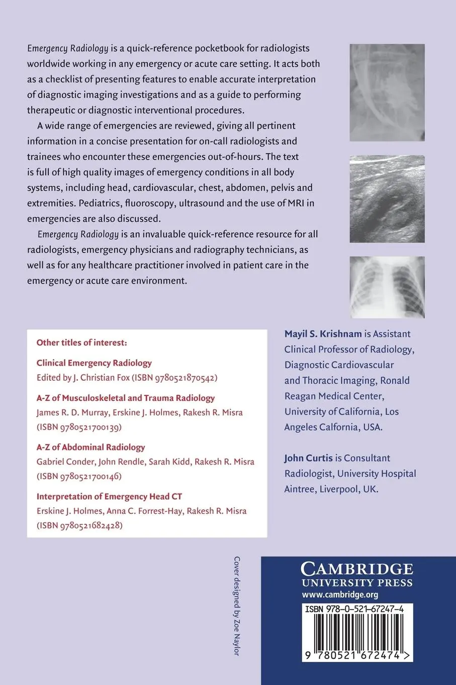 Rückseite: 9780521672474 | Emergency Radiology | Mayil S. Krishnam (u. a.) | Taschenbuch | 2013