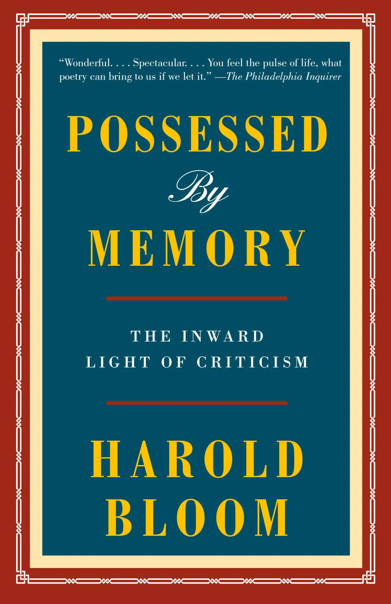 Cover: 9780525562474 | Possessed by Memory | The Inward Light of Criticism | Harold Bloom