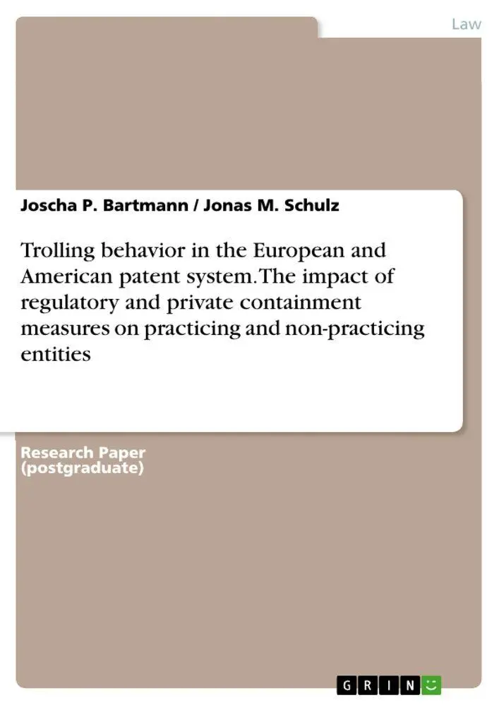 Cover: 9783668512474 | Trolling behavior in the European and American patent system. The...
