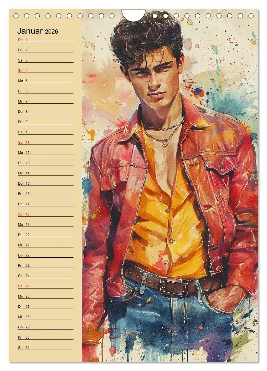 Bild: 9783516262674 | Verwegene Jungs. Pin-up-Männer im Stil der 50er Jahre (Wandkalender...