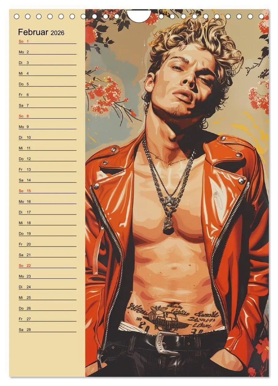 Bild: 9783516262674 | Verwegene Jungs. Pin-up-Männer im Stil der 50er Jahre (Wandkalender...