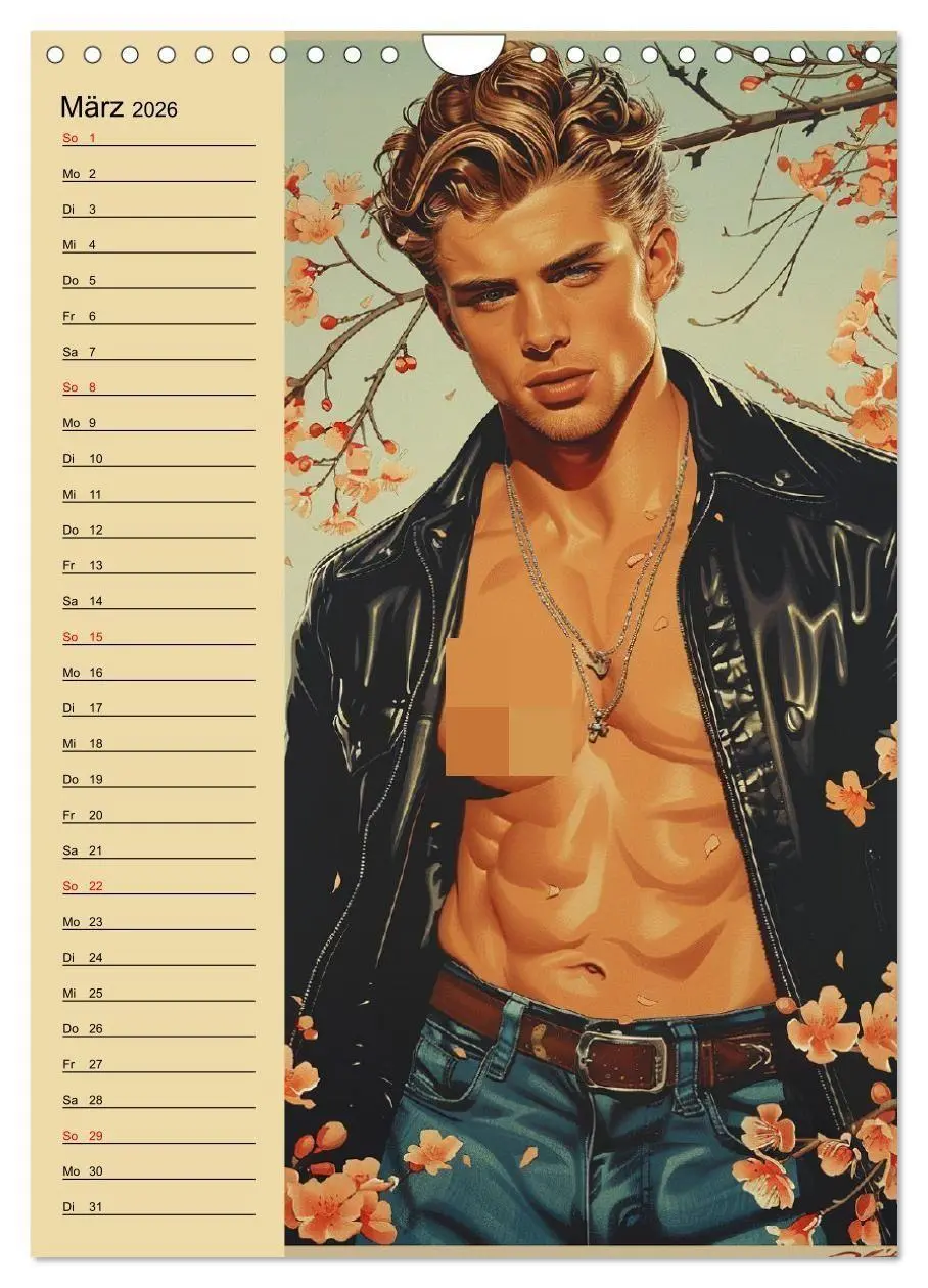 Bild: 9783516262674 | Verwegene Jungs. Pin-up-Männer im Stil der 50er Jahre (Wandkalender...